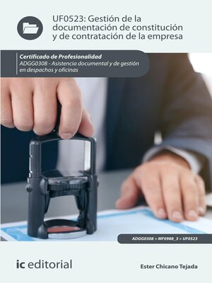 cover image of Gestión de la documentación de constitución y de contratación de la empresa. ADGG0308